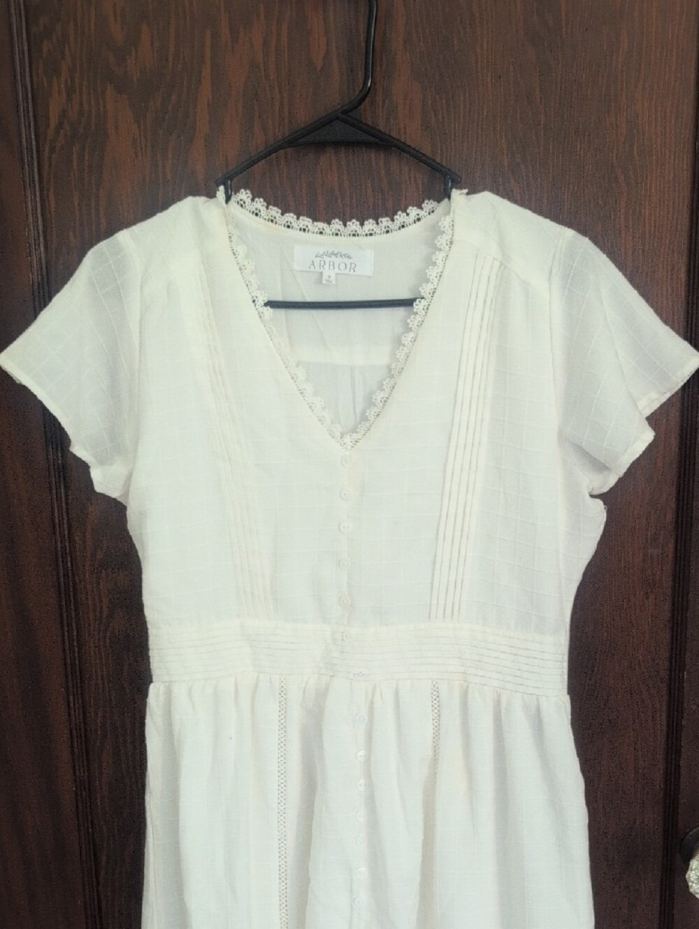 Arbor White V-Neck Tiered Maxi Dress - Picture 5 of 10